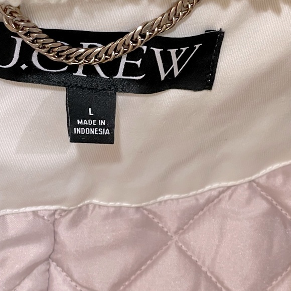 J.Crew Perfect Parka, NWOT ivory jacket with removable hood, size large - Picture 9 of 11